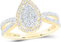 10k Gold 1/2 ct Diamond Tear Drop Ring