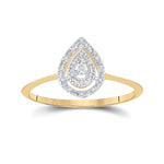 10k Gold 1/20 ct Round Diamond Teardrop Ring