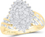 10k Gold 1 ct Diamond Oval Cluster Ring