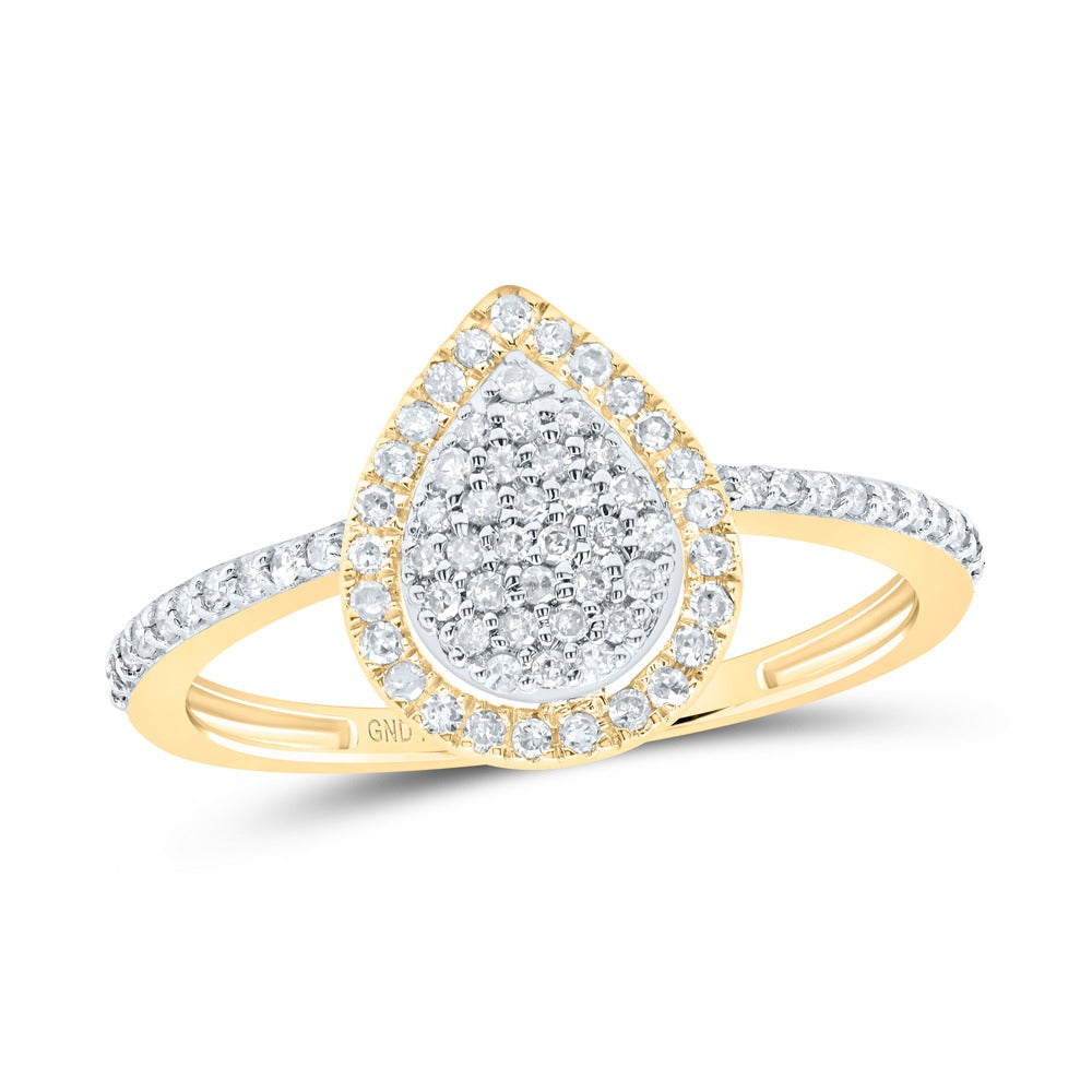 10k Gold 1/3 ct Diamond Tear Drop ring