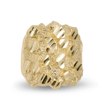 10k Gold Large Nugget Puffed Oval Ring