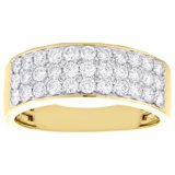 14k Gold 1.5 ct Diamond Mens Wedding Band