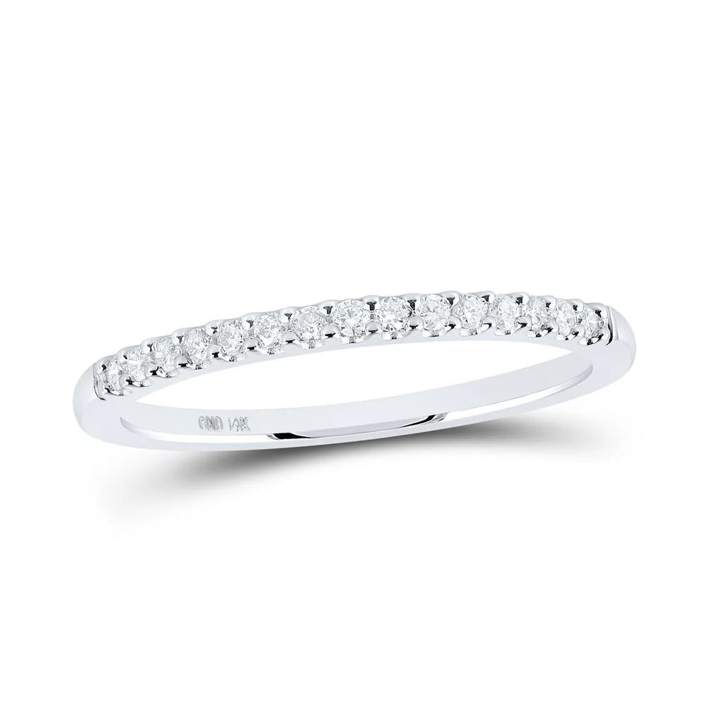 14k White Gold 1/4 ct Diamond Wedding Band