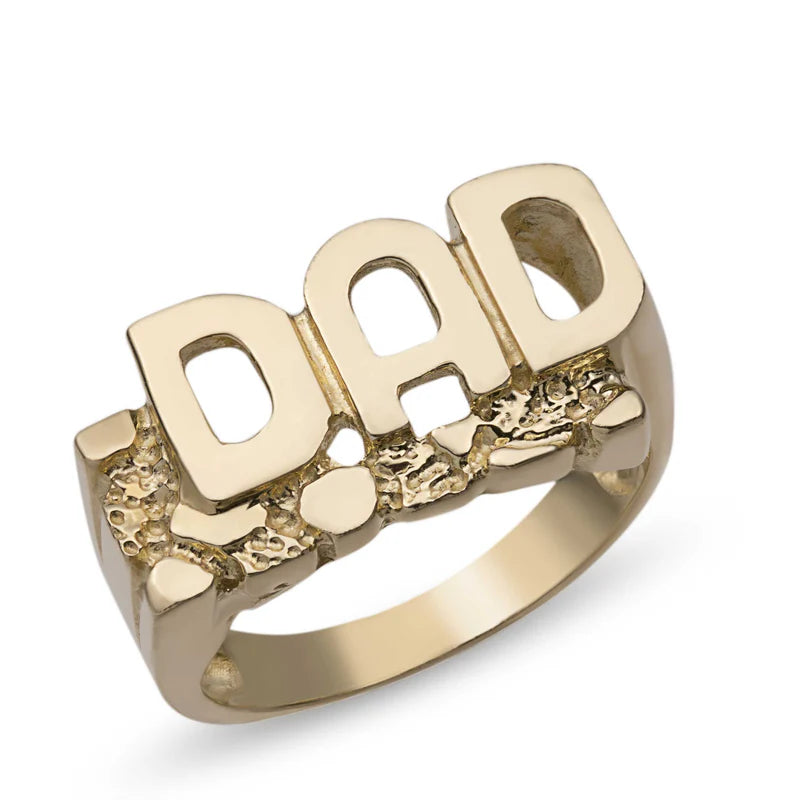 10k Gold Nugget "DAD" Ring