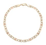 10k Tri-Color Gold Diamond-Cut Valentino Link Anklet