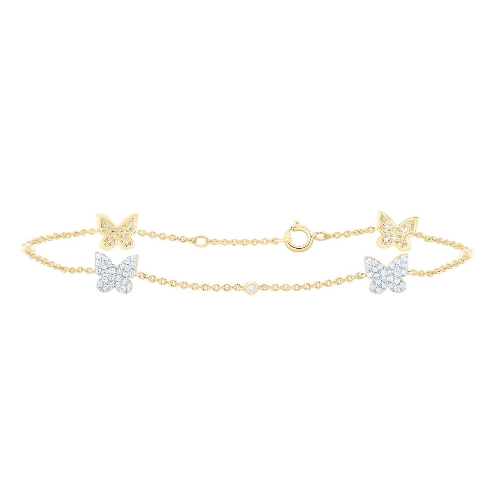 10k Gold 1/2 ct Diamond Butterfly Bracelet