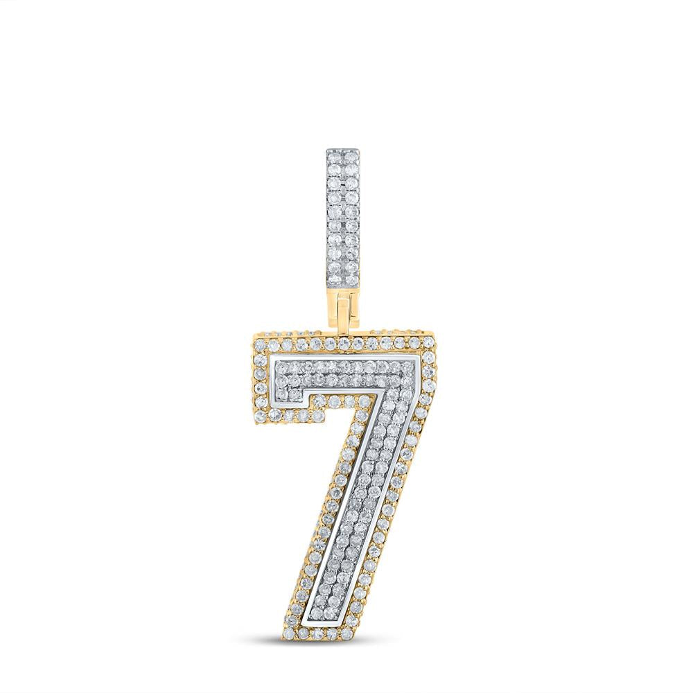 10k Gold 1.5 ct Diamond Number Pendant