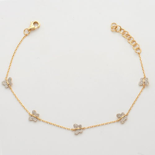 14k Gold .2 ct Diamond Butterfly Bracelet