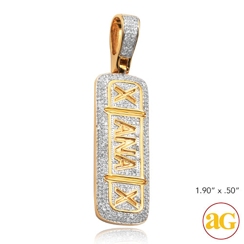 10k Gold 0.75 ct Diamond 'XANAX' Pill Pendant