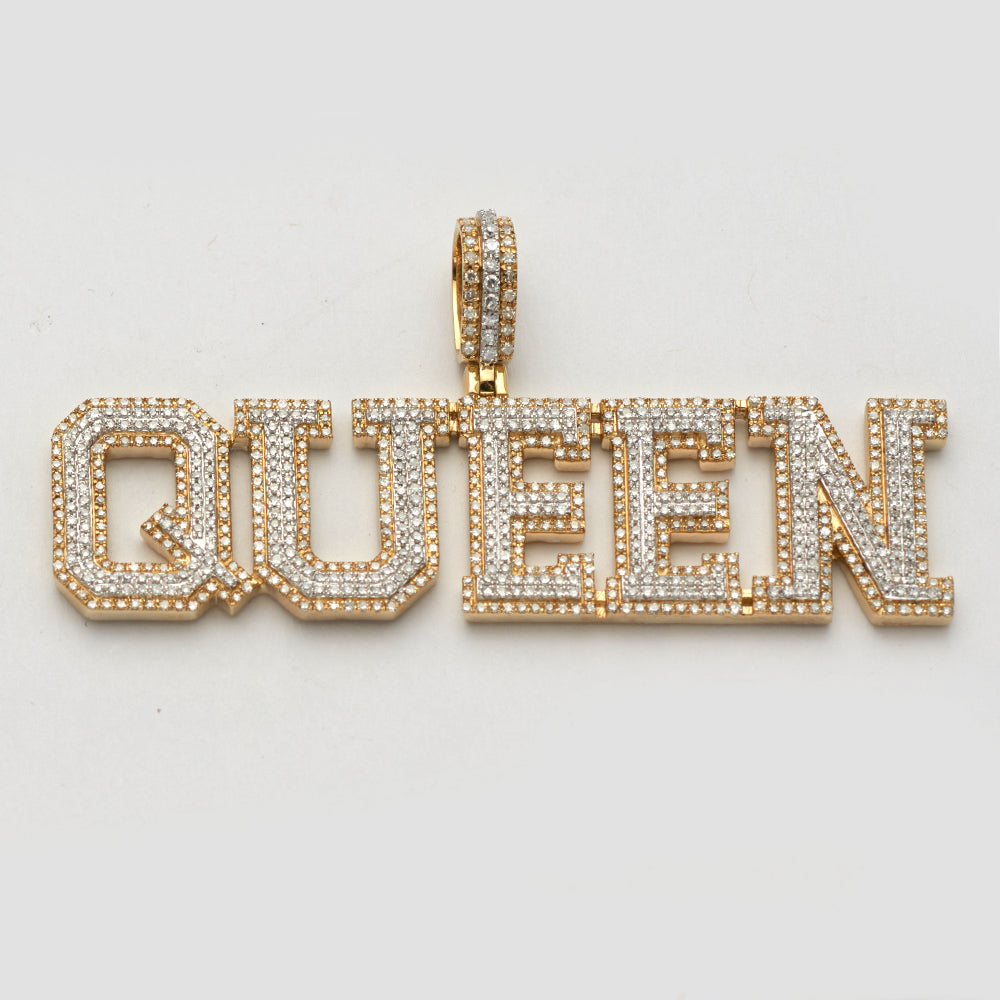 10k Gold 2.5 ct Diamond "Queen" Pendant