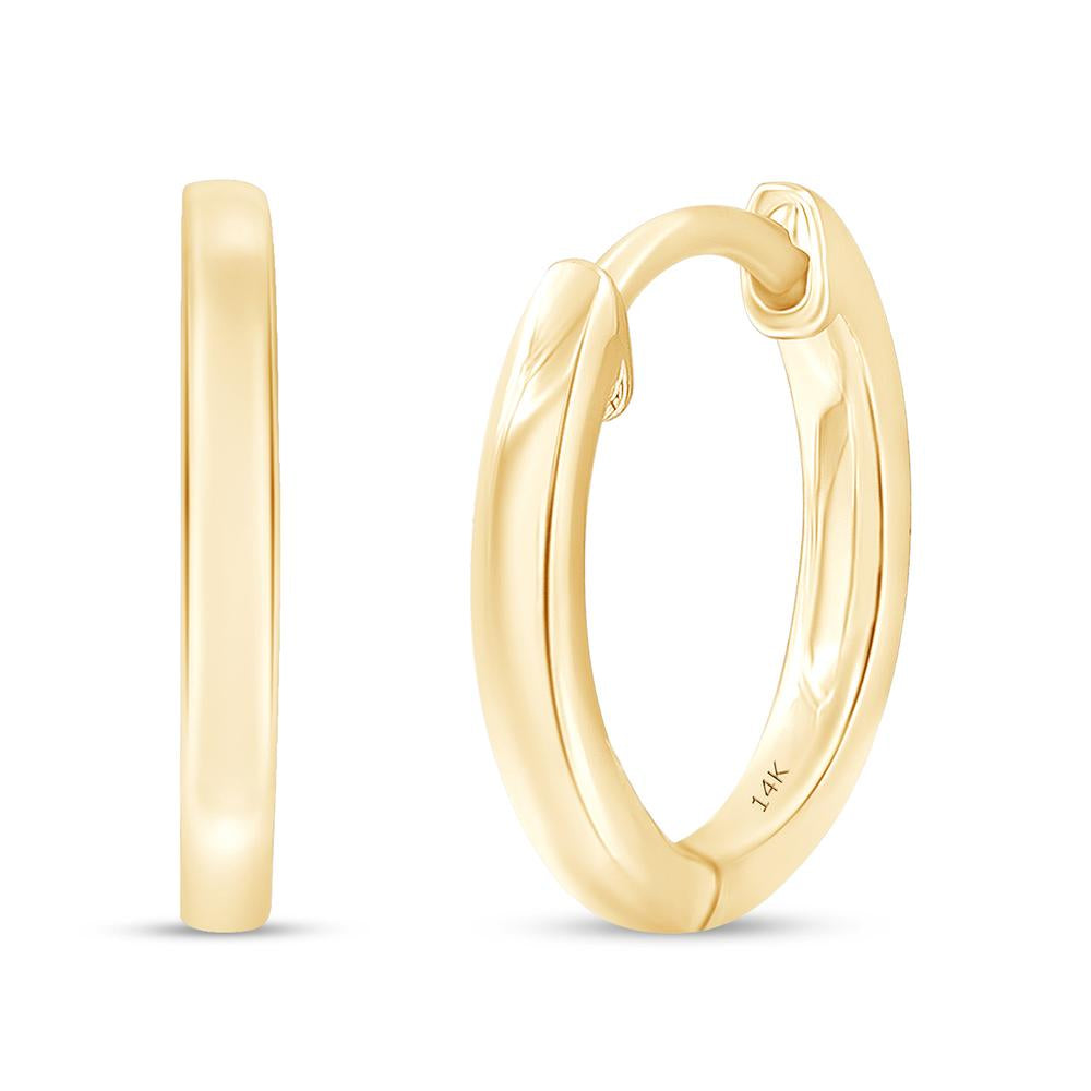 14K Solid Gold Oval Hoop Earrings