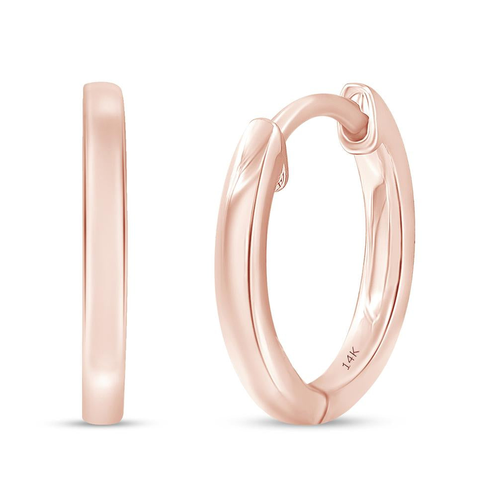 14K Solid Gold Oval Hoop Earrings