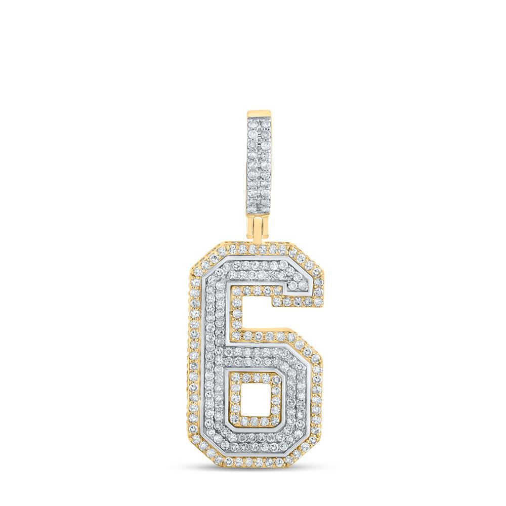 10k Gold 1.5 ct Diamond Number Pendant