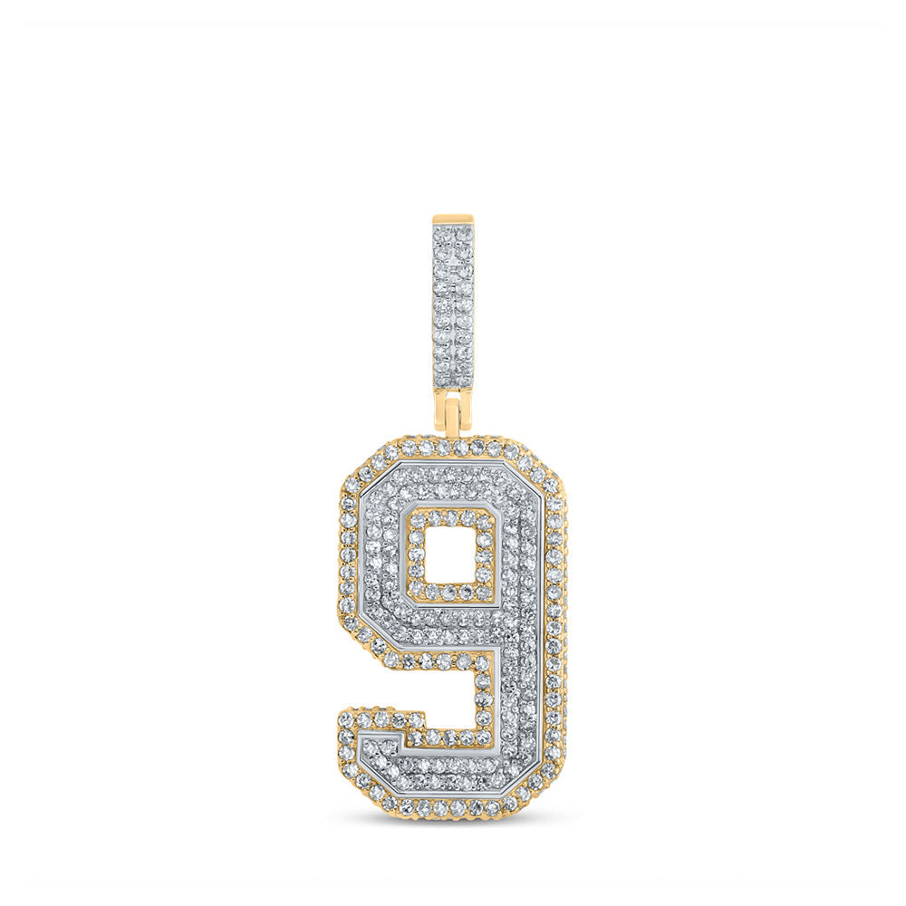 10k Gold 1.5 ct Diamond Number Pendant