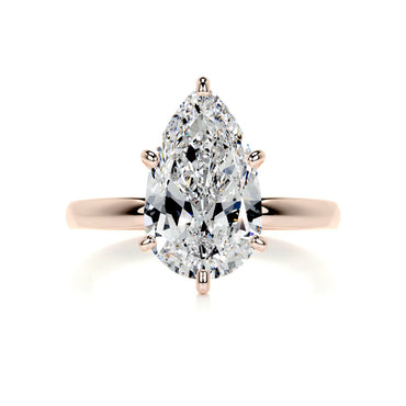Lab Grown 3 Carat Solitaire Diamond Pear Ring
