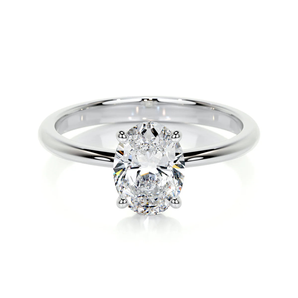 Lab Grown Solitaire 1 carat Diamond Oval Ring