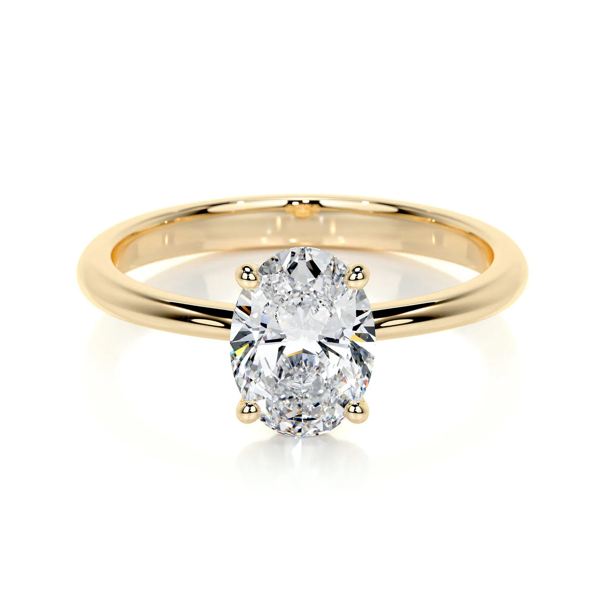 Lab Grown Solitaire 1 carat Diamond Oval Ring