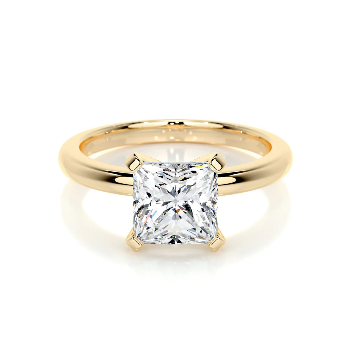 Lab Grown Solitaire 2 carat Diamond Princess Ring