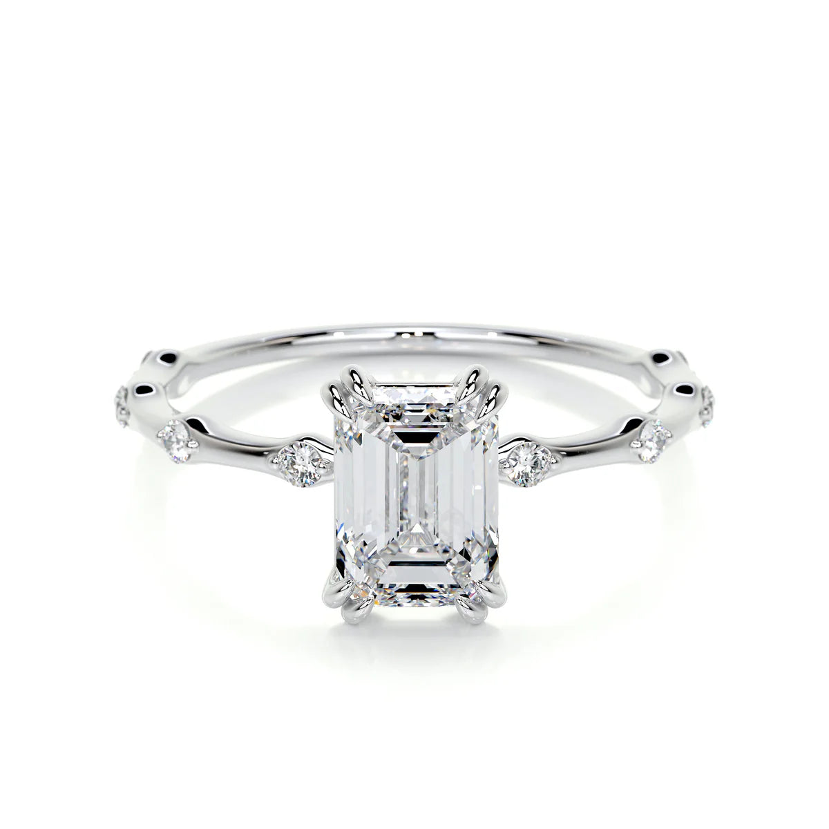 Lab Grown 1.5 carat Diamond Emerald Ring