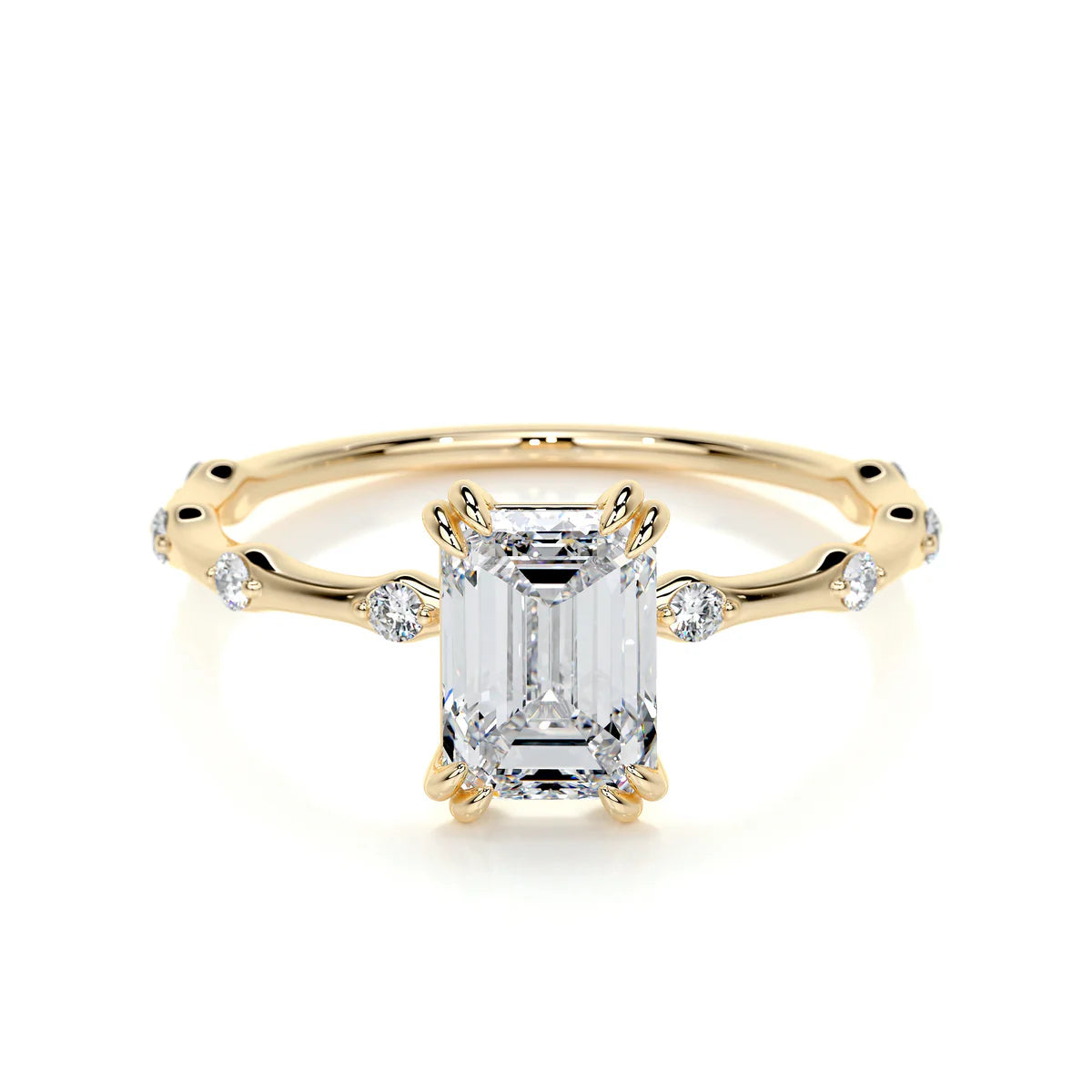 Lab Grown 1.5 carat Diamond Emerald Ring
