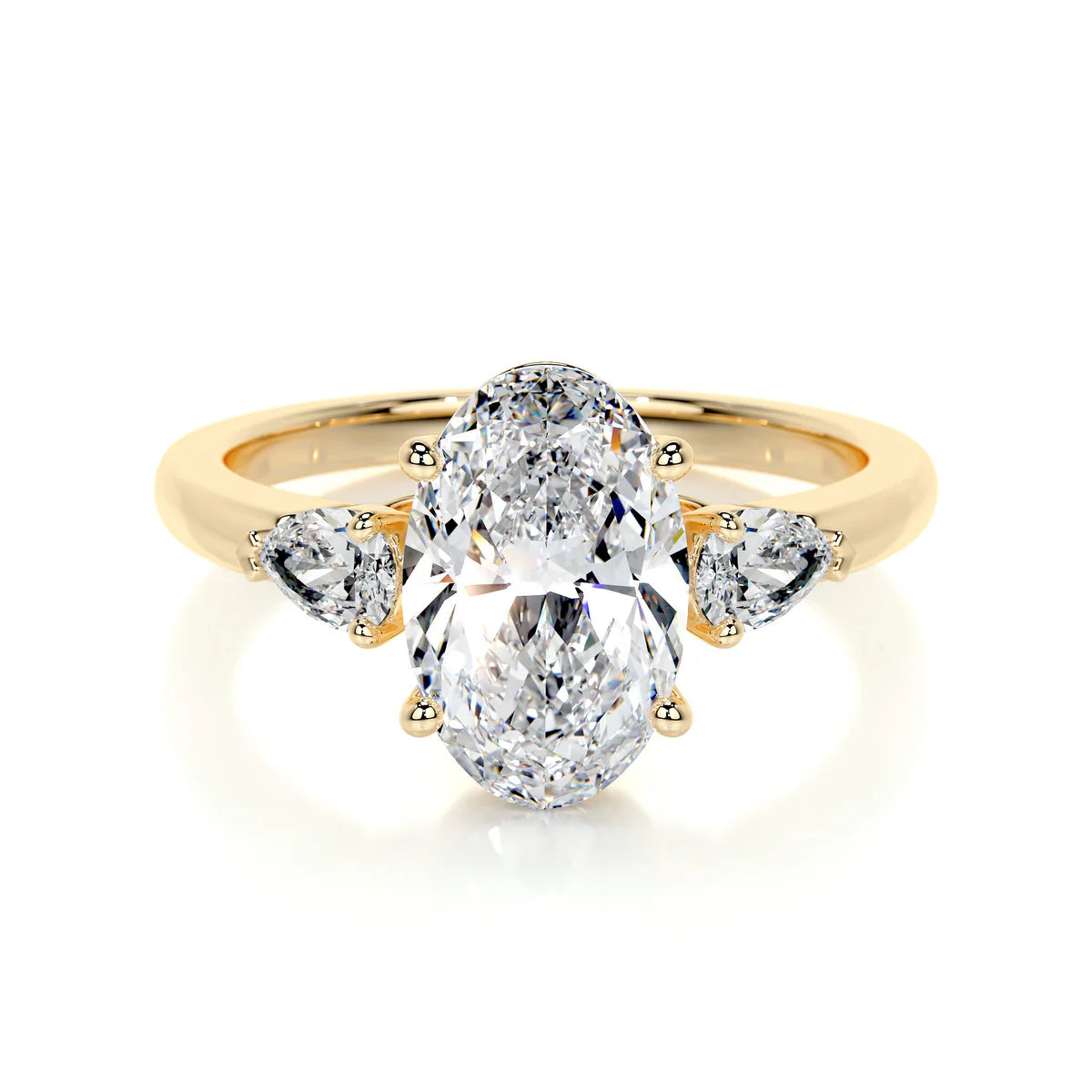 Lab Grown 3.5 Carat Diamond 3 Stone Oval Ring