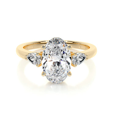 Lab Grown 3.5 Carat Diamond 3 Stone Oval Ring
