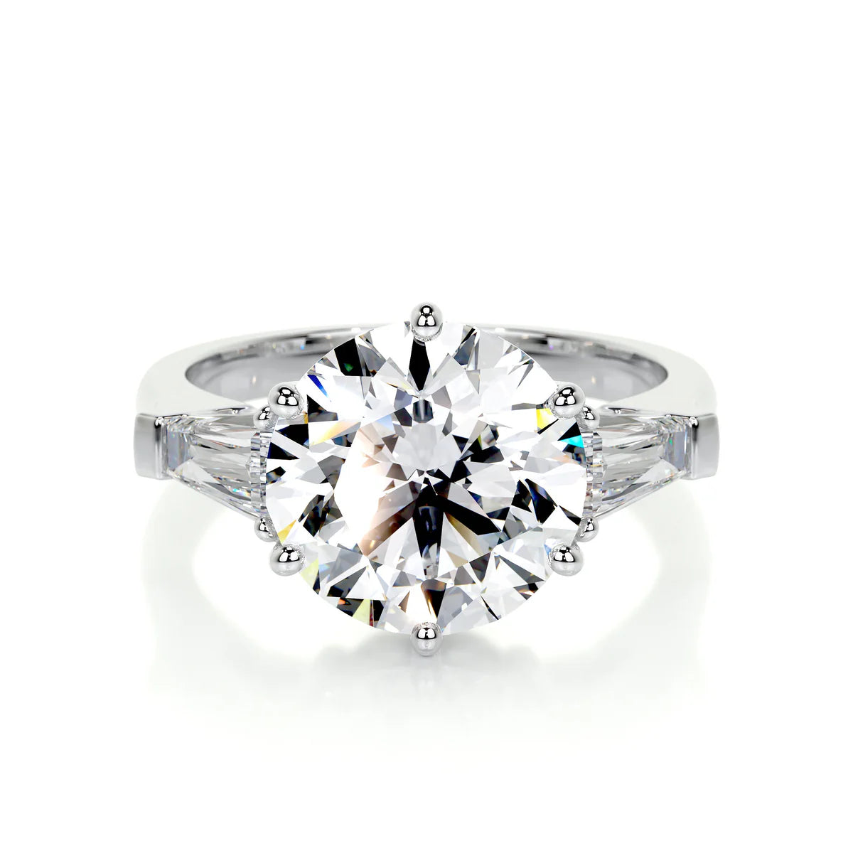 Lab Grown 3.3 Carat Diamond 3 Stone Round Ring