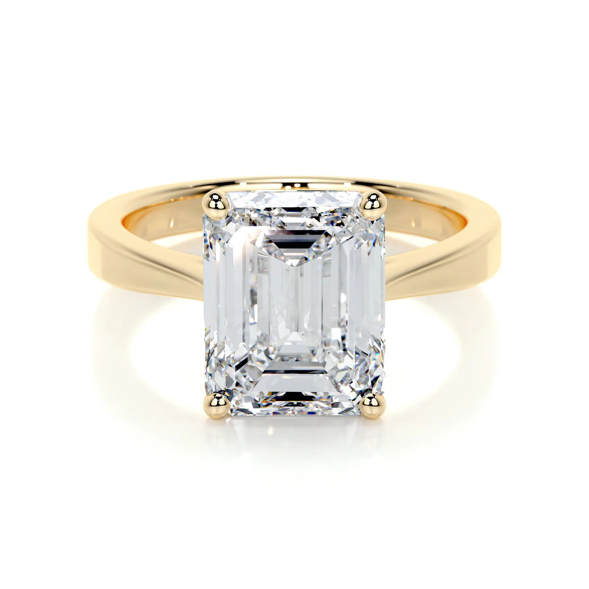 Lab Grown 3 Carat Solitaire Diamond Emerald Ring