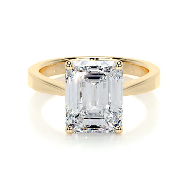 Lab Grown 3 Carat Solitaire Diamond Emerald Ring