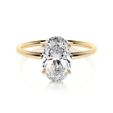 Lab Grown Solitaire 2 carat Diamond Oval Ring