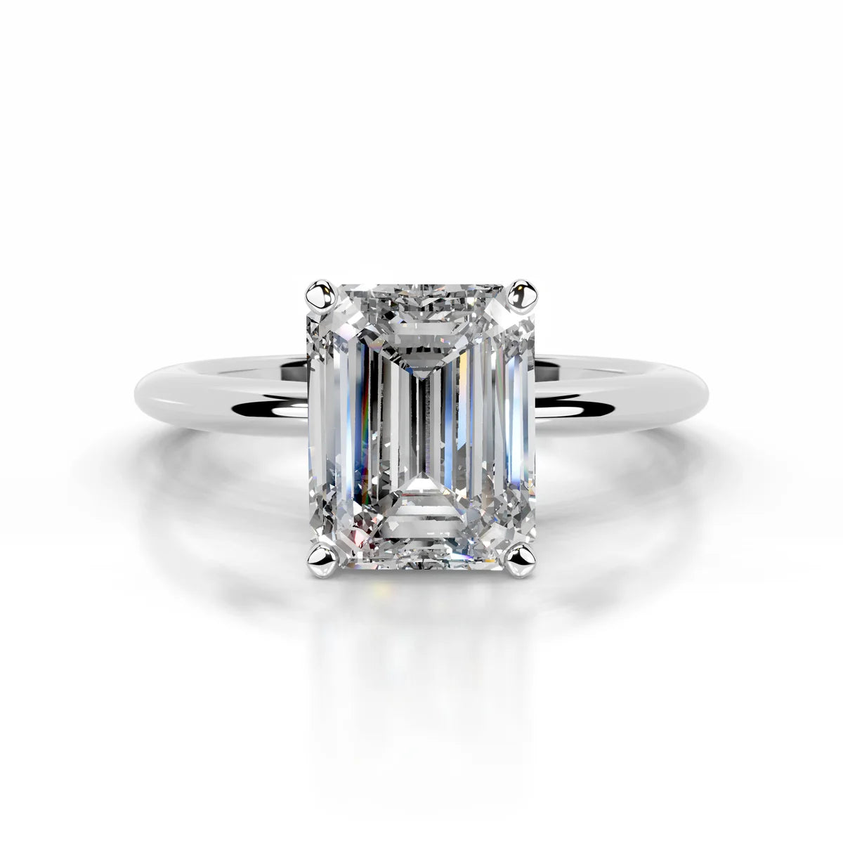 Lab Grown Solitaire 2 carat Diamond Emerald Ring