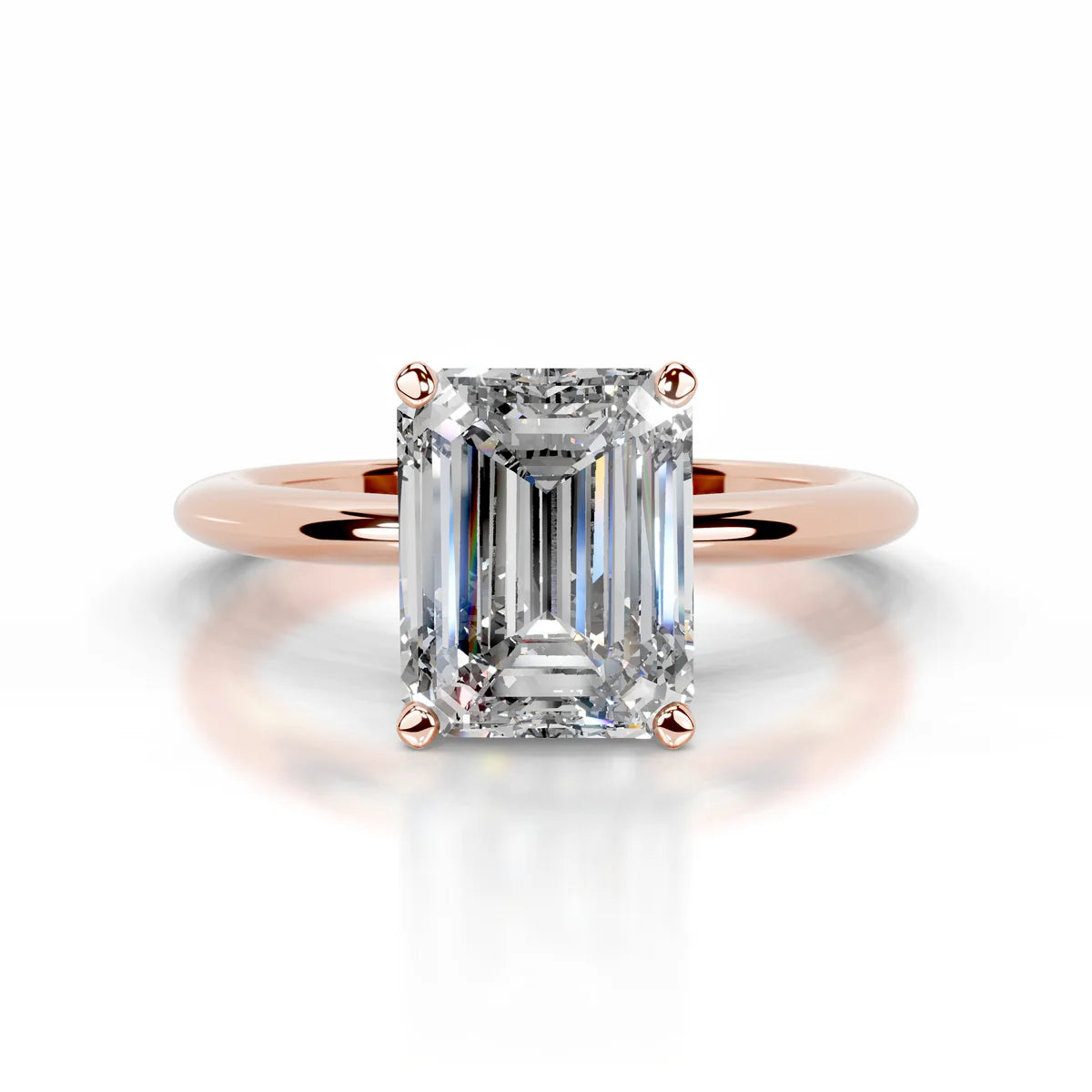 Lab Grown Solitaire 2 carat Diamond Emerald Ring