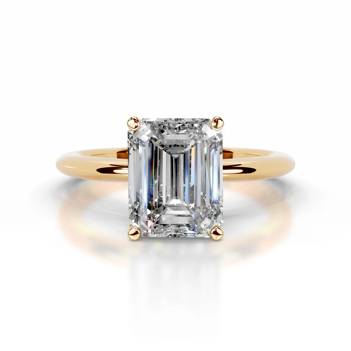 Lab Grown Solitaire 2 carat Diamond Emerald Ring