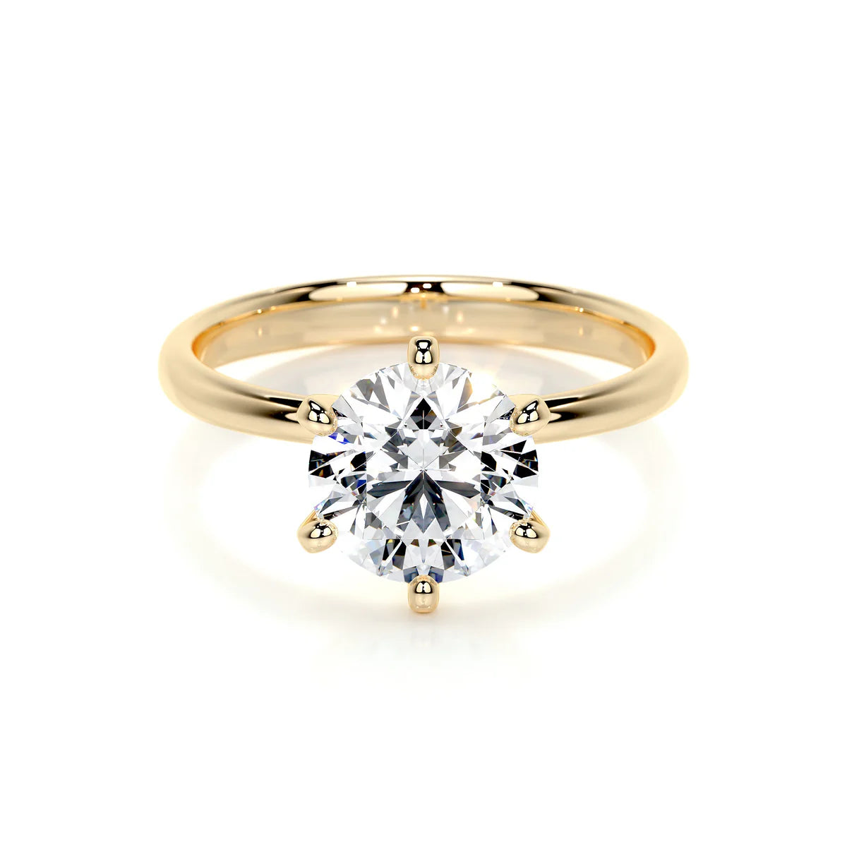 Lab Grown Solitaire 2 carat Diamond Round Ring