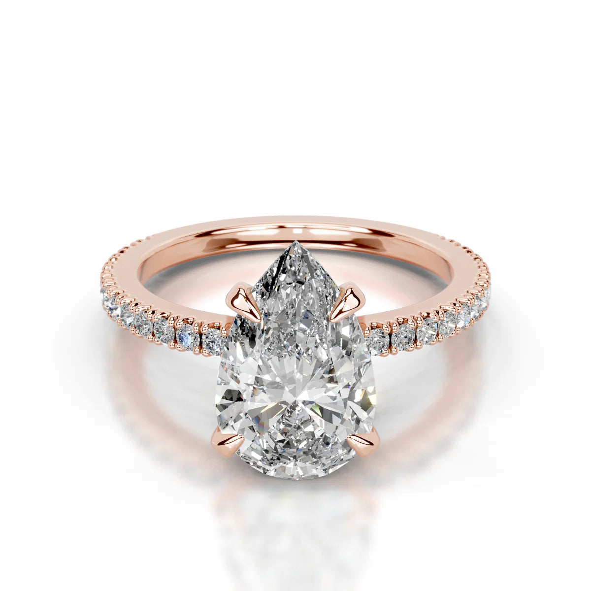 Lab Grown 2.5 Carat Diamond Pear Cut Ring
