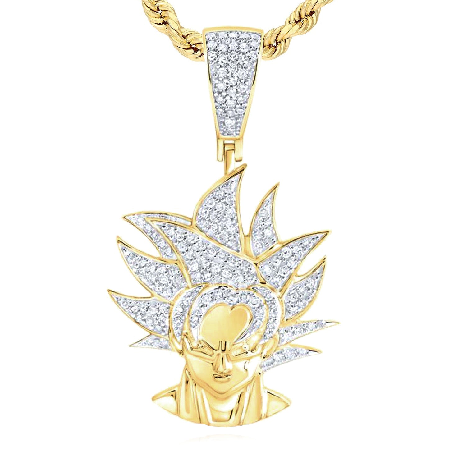 14k/10k Gold .5 ct Diamond Goku Pendant