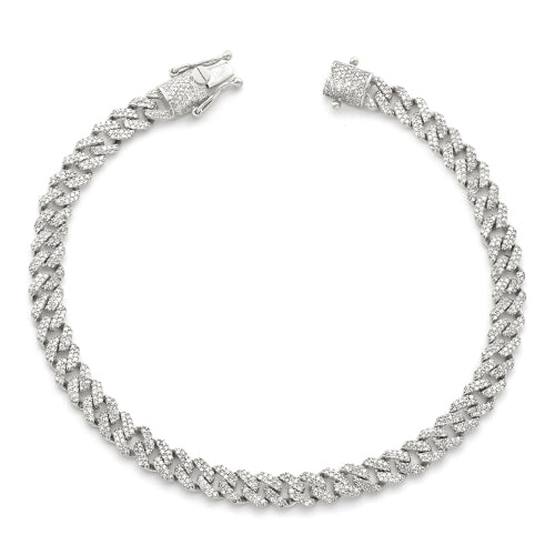 10k White Gold 2.25 ct Diamond Miami Cuban Bracelet