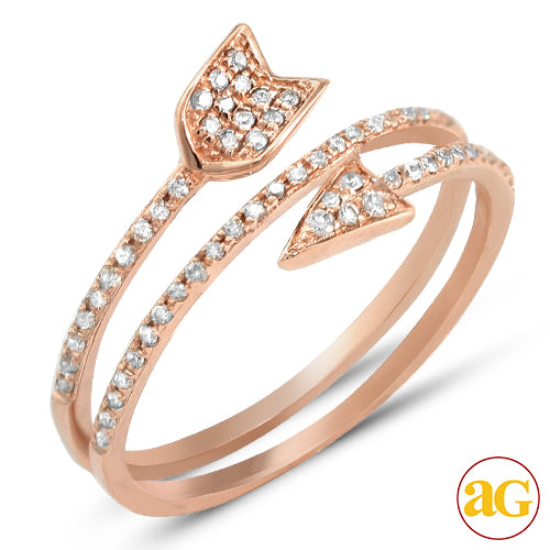 14k Rose Gold .25 ct Diamond Designer Arrow Ring