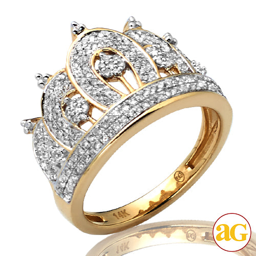 14k Gold .5 ct Diamond Crown Ring