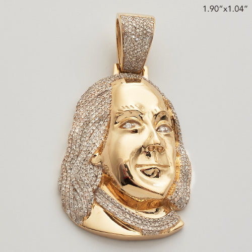 10k Gold 1.15 ct Diamond Benjamin Franklin Pendant