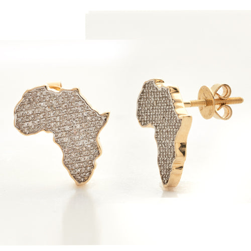 10k Gold 0.40 ct Diamond Africa Earrings