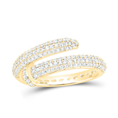 10k Gold 1/2 ct Diamond Nail Spiral Ring