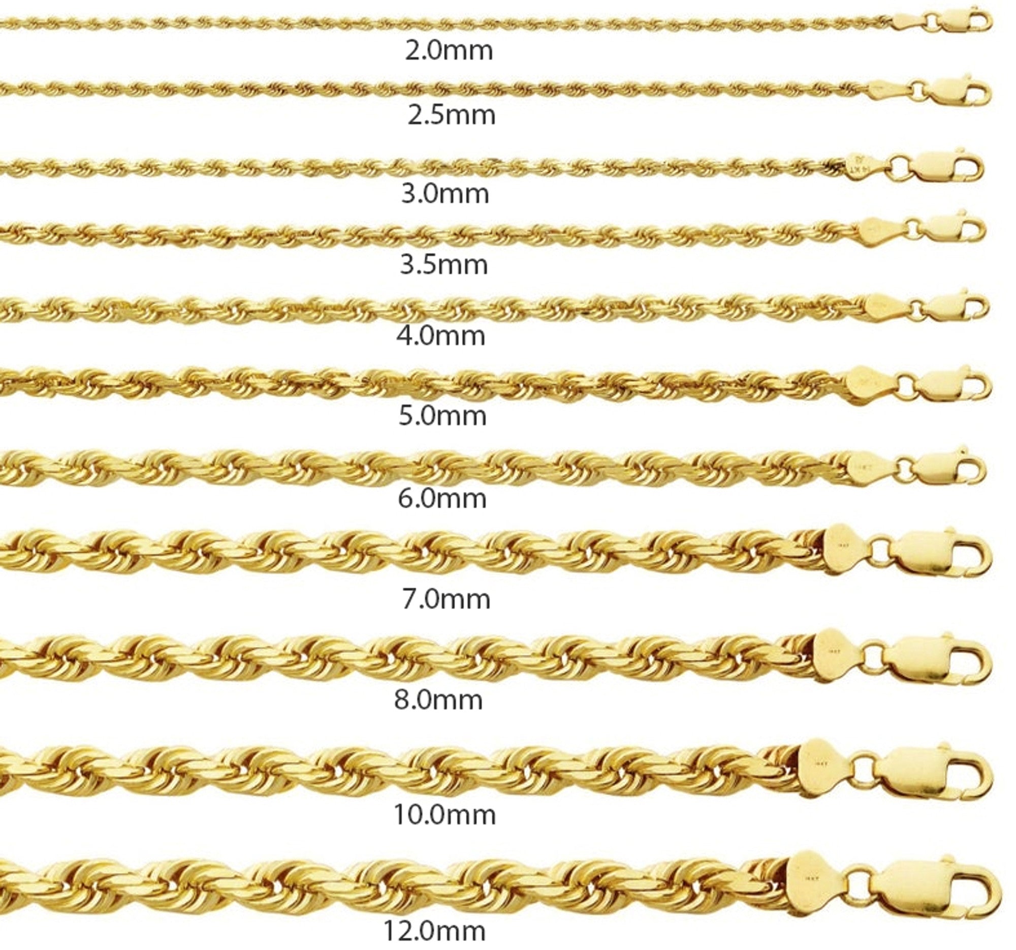 10k Gold Hollow Rope Chain 2.5mm