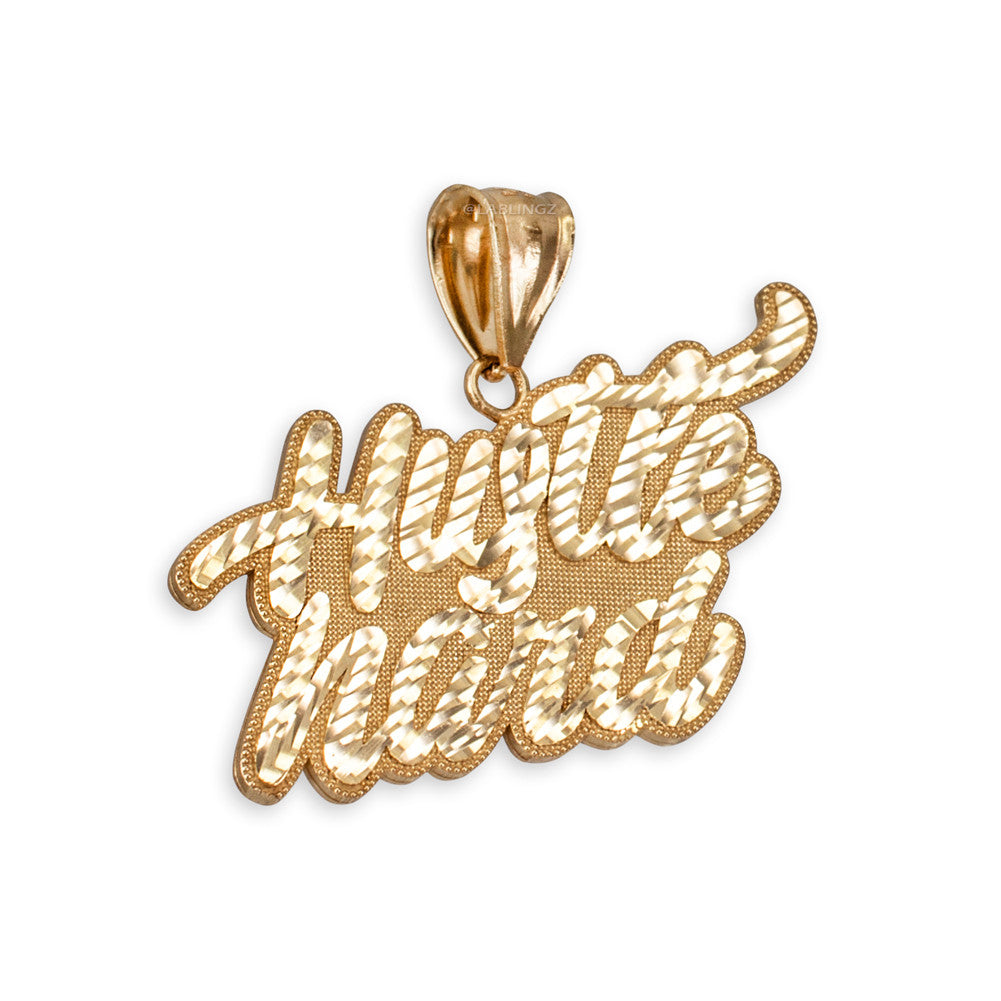 10k & 14k Gold Hustle Hard Pendant