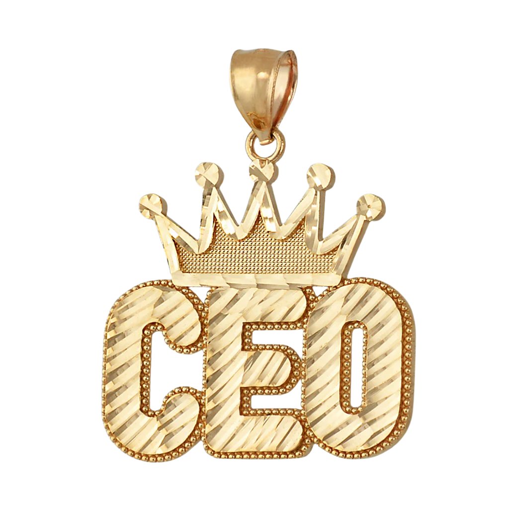 10k Gold CEO Crown Pendant