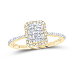 10k Gold 1/4 ct Diamond Emerald Ring