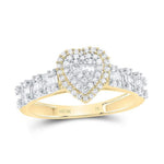 10k Gold 1/2 ct Baguette Diamond Heart Ring