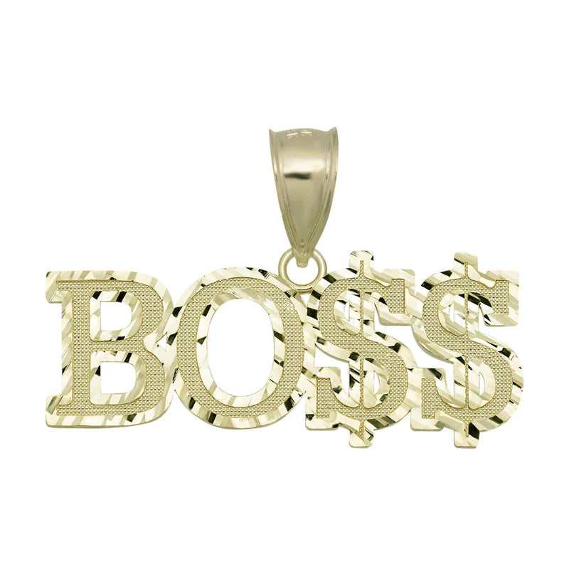 10k Gold Boss" Script Pendant