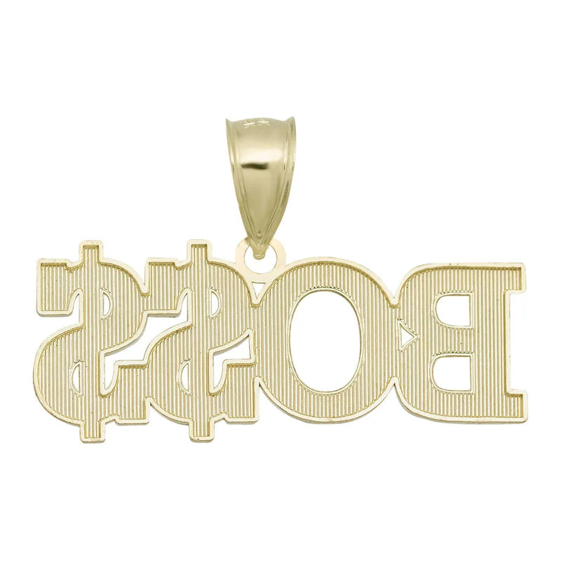 10k Gold Boss" Script Pendant