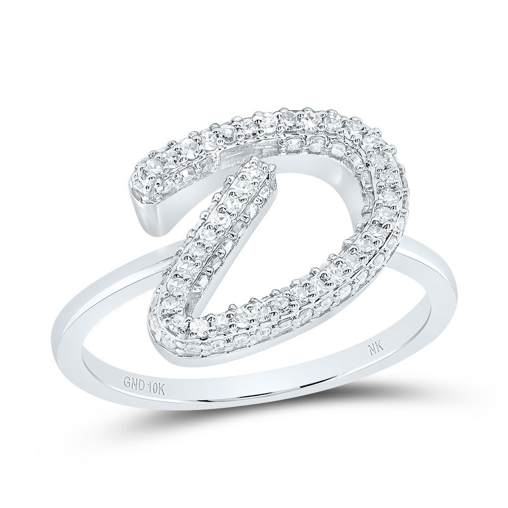 10k Gold 1/2 ct Diamond Cursive Initial Ring